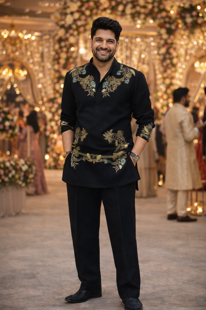 Kapil Inspired Embroidered Kurta Set for Men - Wedding & Festive Wear