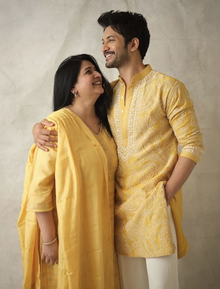Men’s Mustard Yellow Chikankari Embroidered Cotton Kurta | Long Sleeve Mandarin Collar