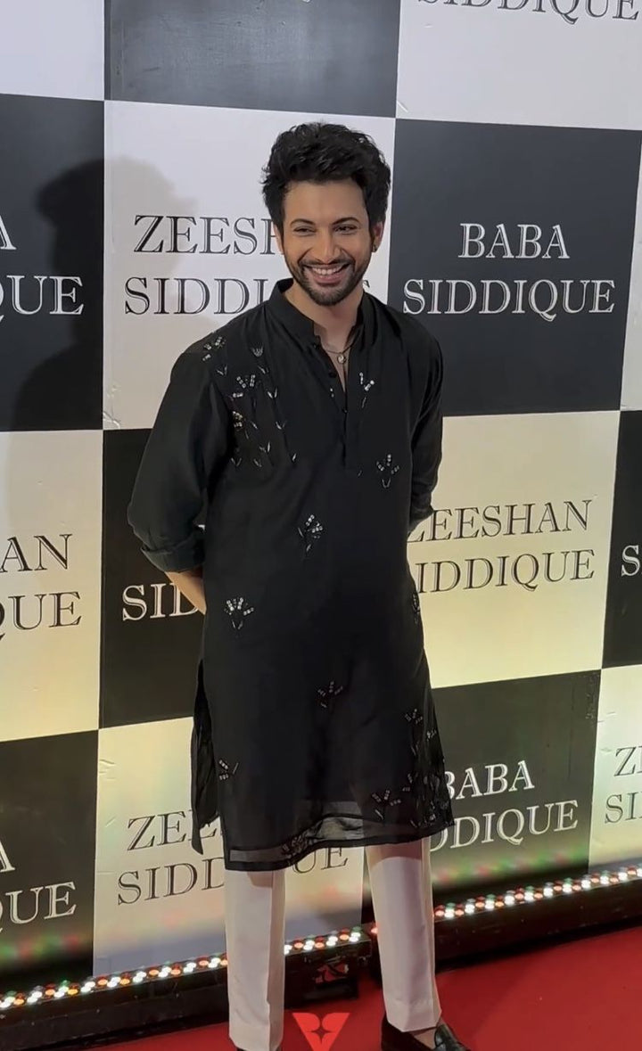 Premium Black Designer Kurta for Men with Subtle Embroidery - Modern Festive & Party Wear